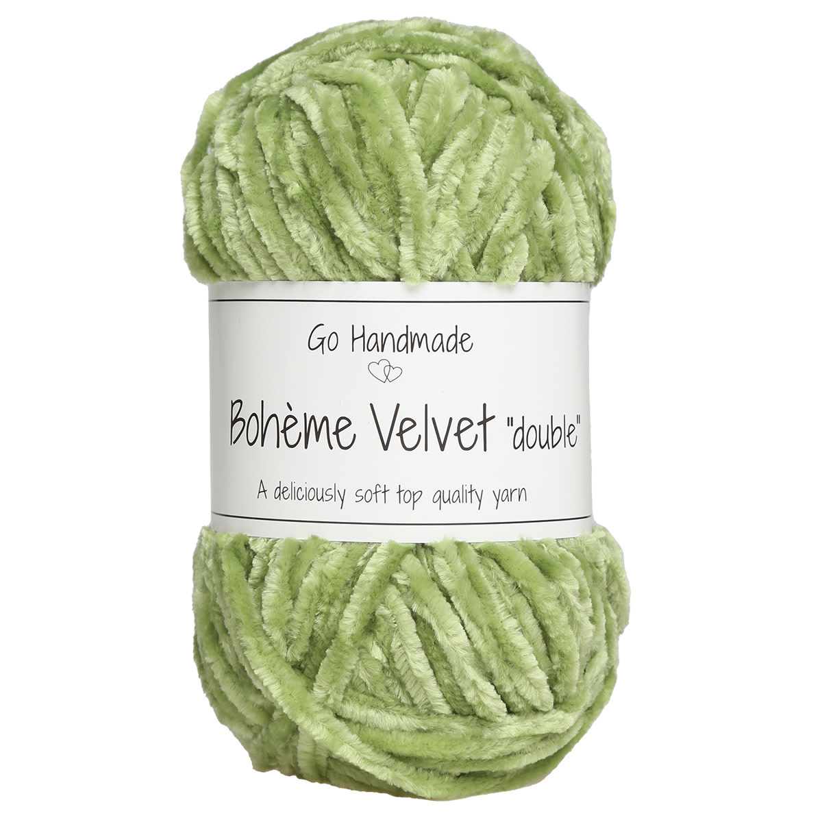 GoHandmade Bohème Velvet "double" -peridot green