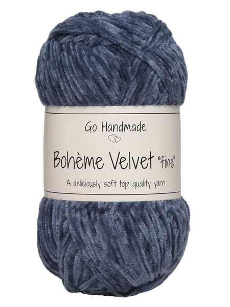 GoHandmade Bohème Velvet "fine" -blue