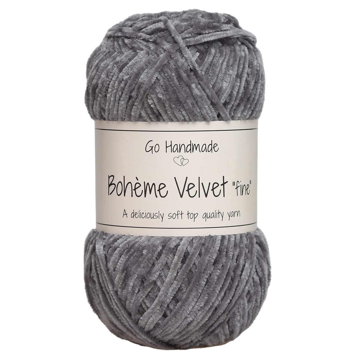 GoHandmade Bohème Velvet "fine" -dark grey
