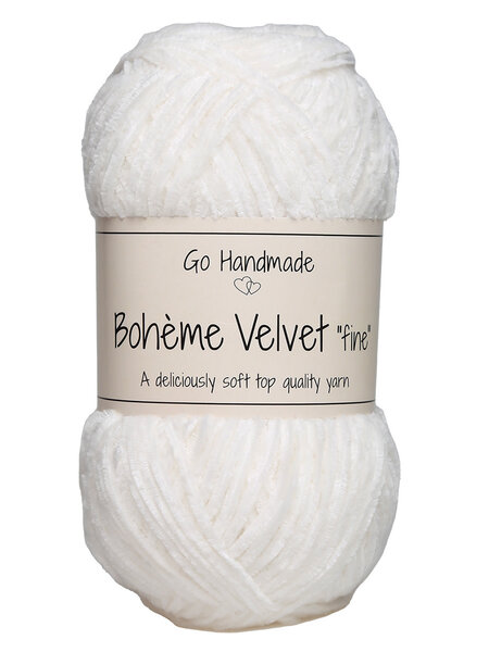 GoHandmade Bohème Velvet "fine" -snow white