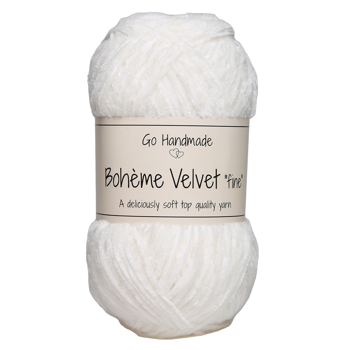GoHandmade Bohème Velvet "fine" -snow white