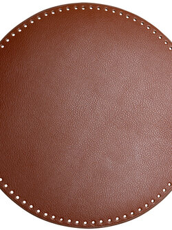 GoHandmade Lederen bodem - rond bruin 35cm diameter
