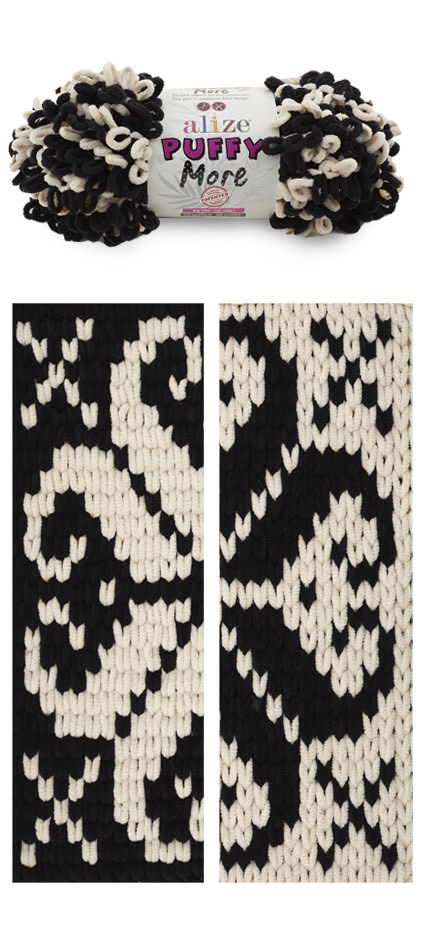 Puffy More 6270  Cream - Zwart