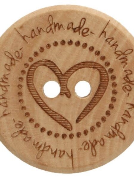 Knoop hout met hart maat 32 - 20mm