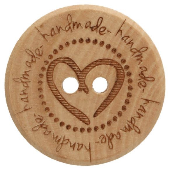 Knoop hout met hart maat 32 - 20mm