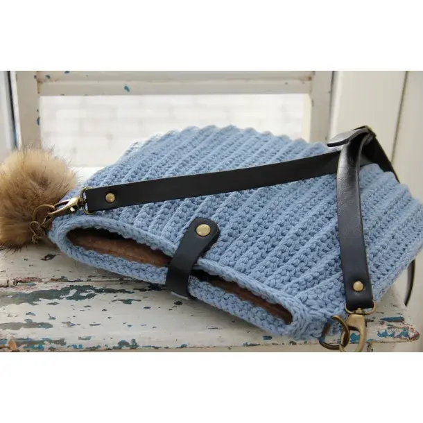 GoHandmade handtas Rib Stitch 'groot' - dark grey - haakpakket