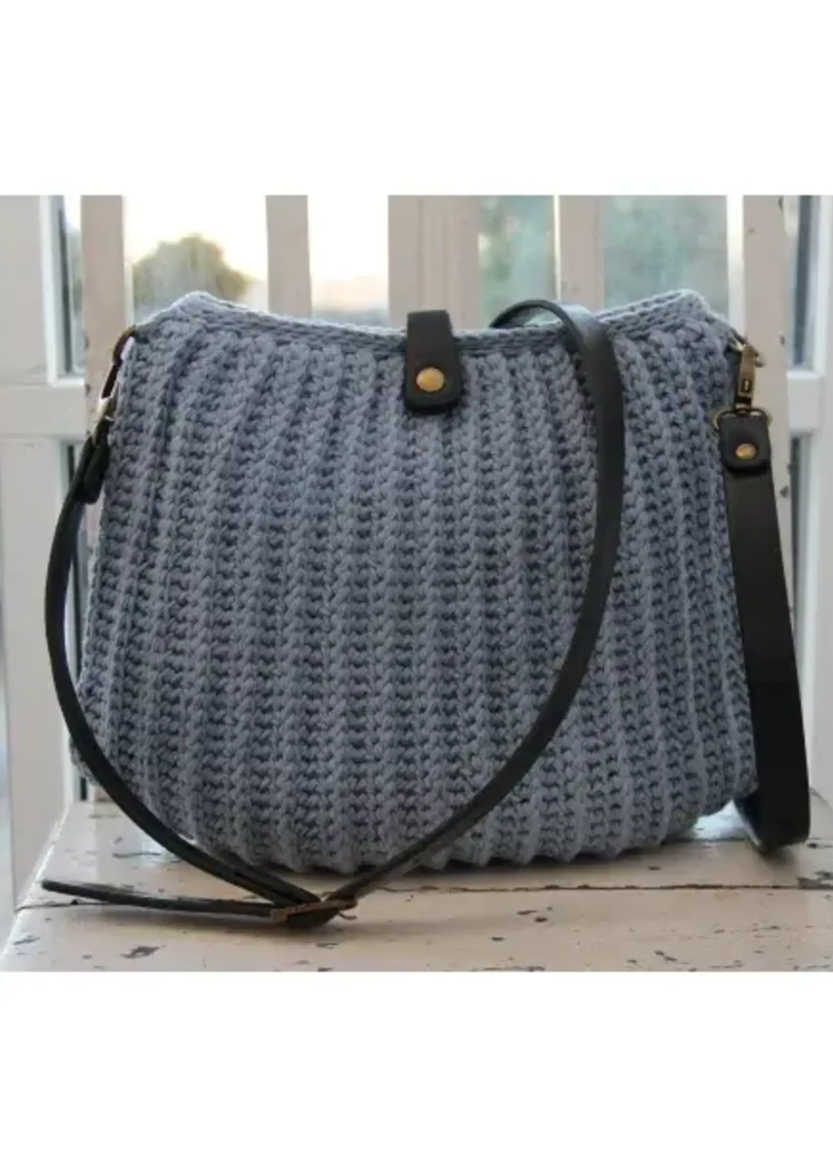 GoHandmade handtas Rib Stitch 'groot' - dark grey - haakpakket