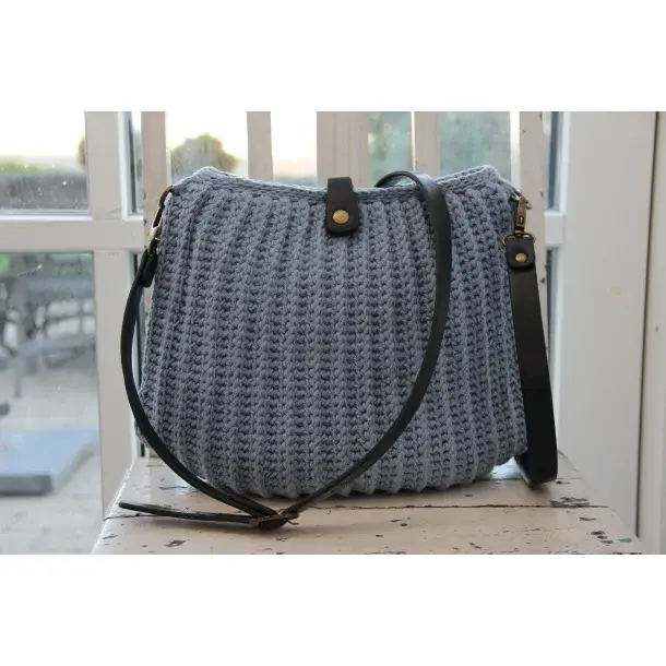 GoHandmade handtas Rib Stitch 'groot' - dark grey - haakpakket