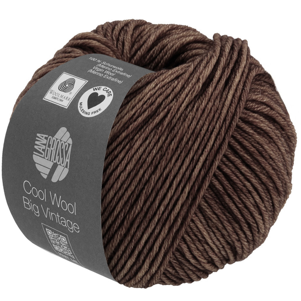 Lana Grossa Cool Wool Big Vintage -7184 donkerbruin