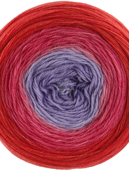 Lana Grossa Merino Lace Aquarell -04-grijs violet/framboos/tomaatrood30%