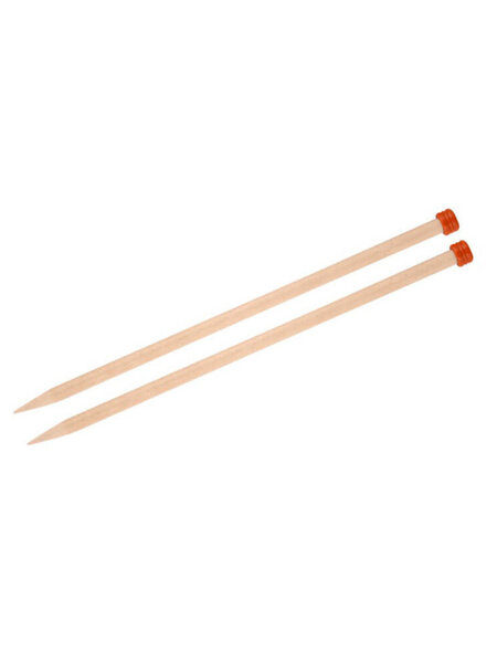 KnitPro KnitPro Basix Birch breinaalden met knop 40 cm - 15mm