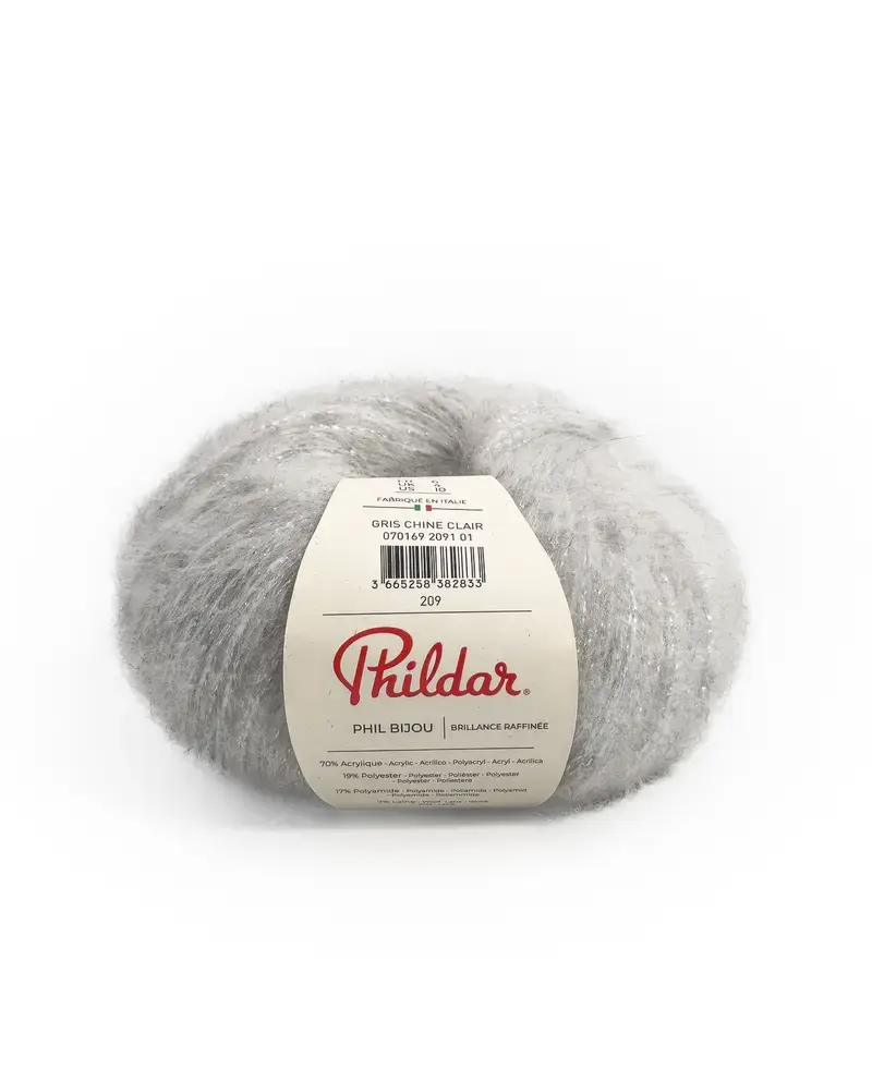 Phildar Phil Bijou - Phildar -2091 gris chiné clair-40%