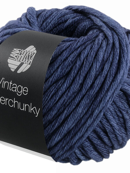 Lana Grossa Vintage Superchunky -505 donker blauw30%