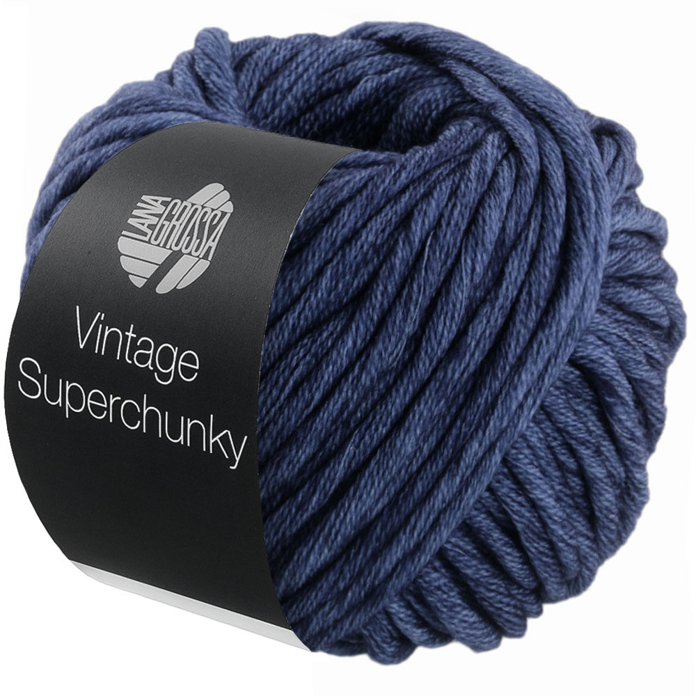 Lana Grossa Vintage Superchunky -505 donker blauw30%