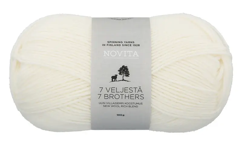 Novita 7 Veljestä 100g -011 white