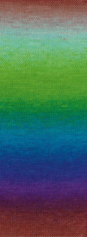 Lana Grossa Cool Wool Big Colour - 4032-terracotta /bruin/violet/blauw/turkoois/groen/limoen/pastelgroen