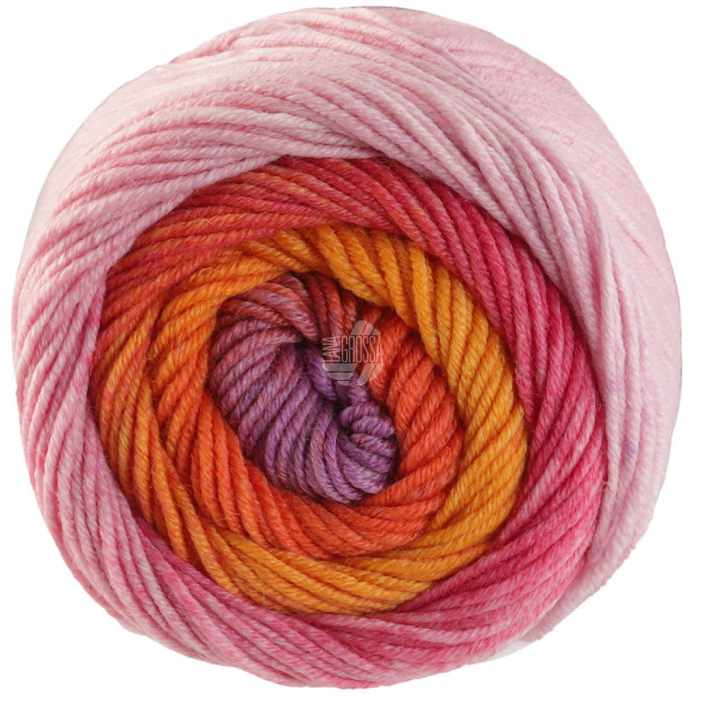 Lana Grossa Cool Wool Big Colour - 4039-felroze/oranje/zandgeel/roest/grijs paars