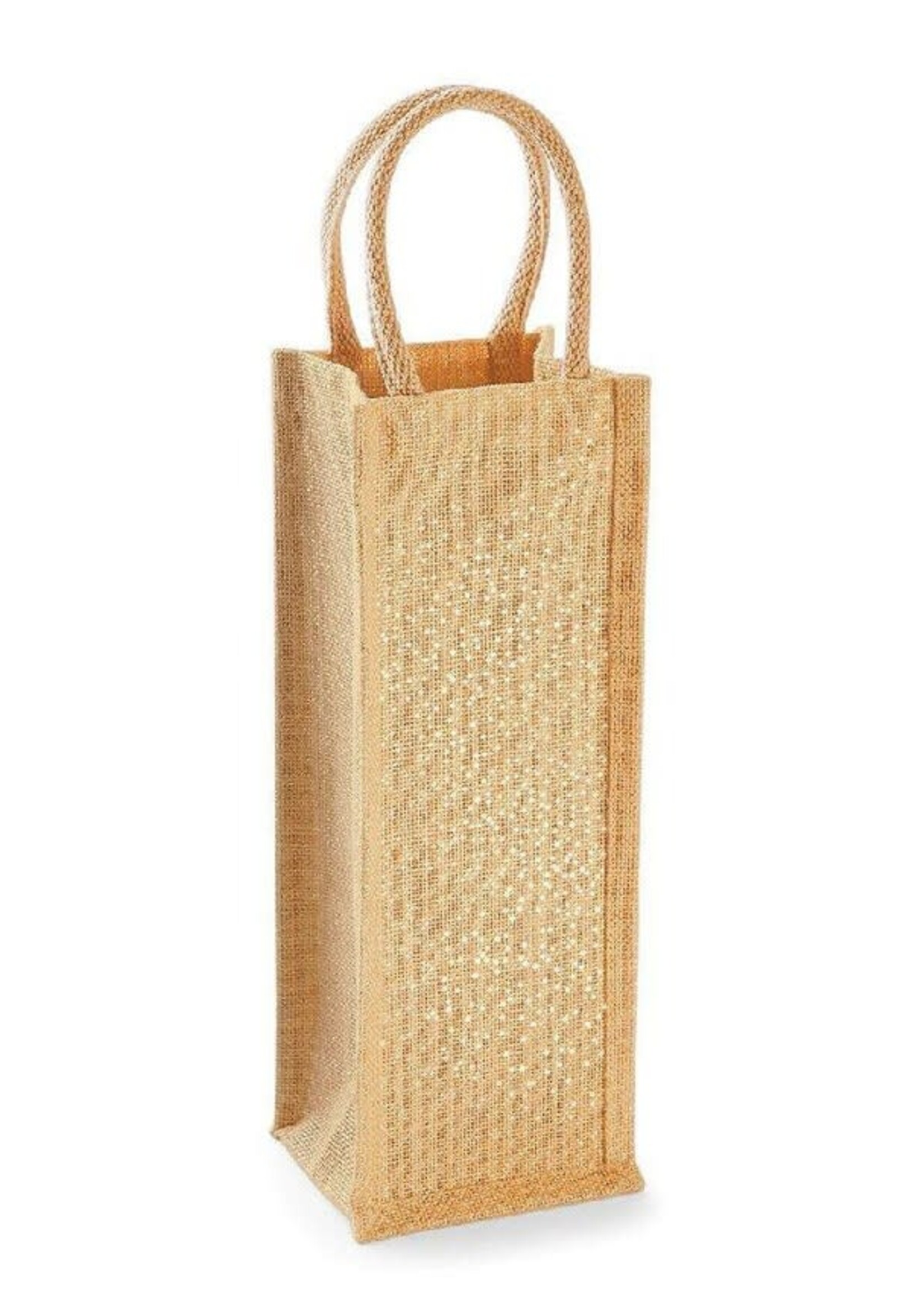 Jute fonkelende fleszak - natuurlijk goud