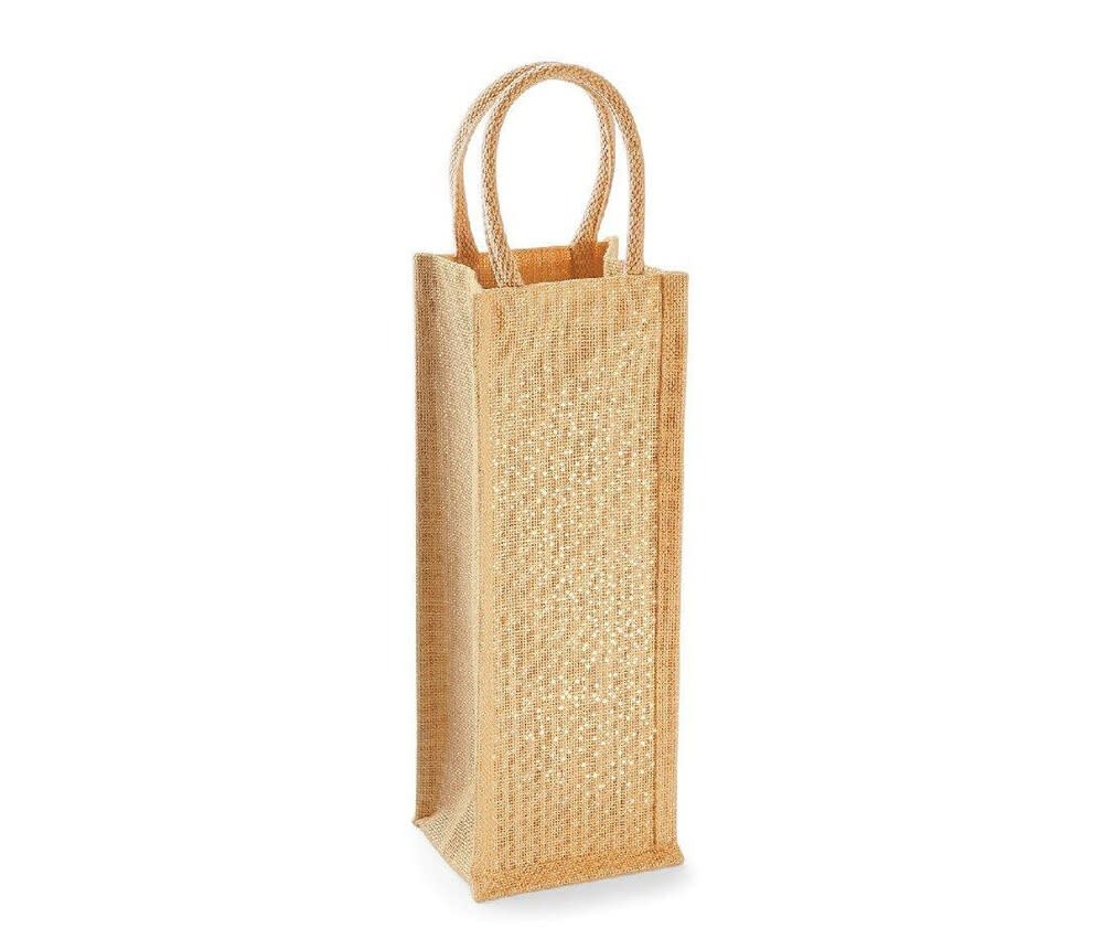 Jute fonkelende fleszak - natuurlijk goud
