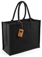 Jute draagtas 33x42x19 - zwart/zwart