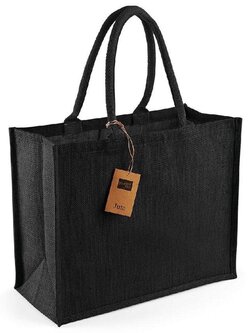 Jute draagtas 33x42x19 - zwart/zwart