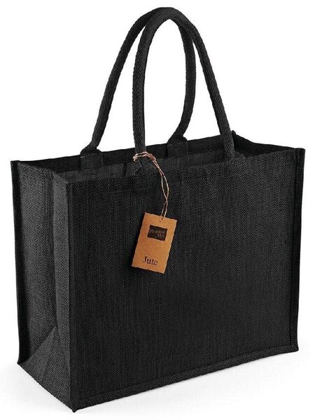 Jute draagtas 33x42x19 - zwart/zwart