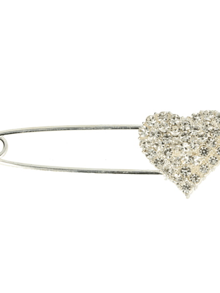 Kiltspelden strass hartje zilver