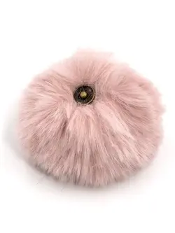Pompon met drukknop rosé