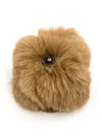 Pompon met drukknop fauve