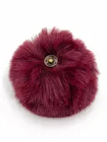 Pompon met drukknop prune