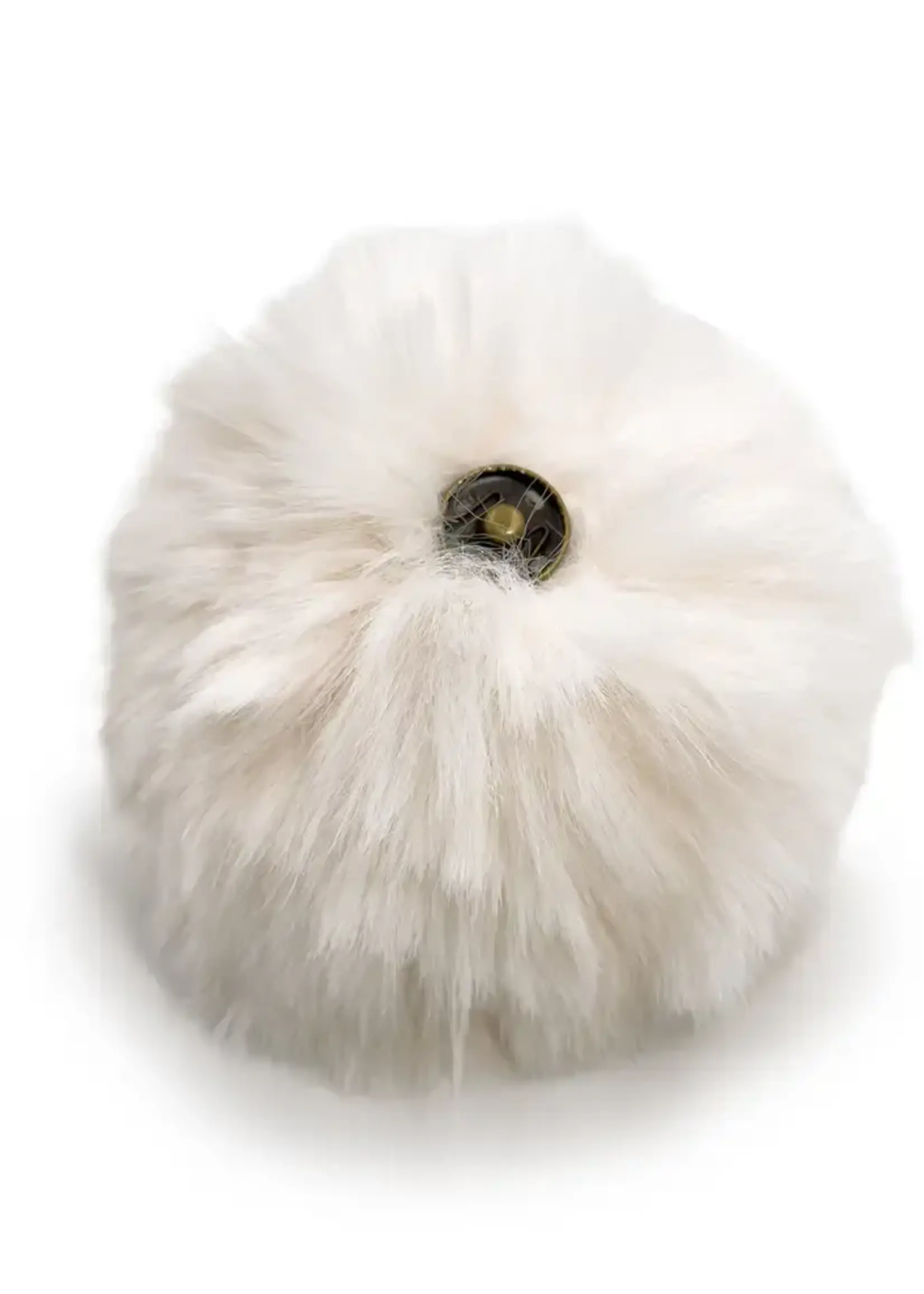 Pompon met drukknop ecru