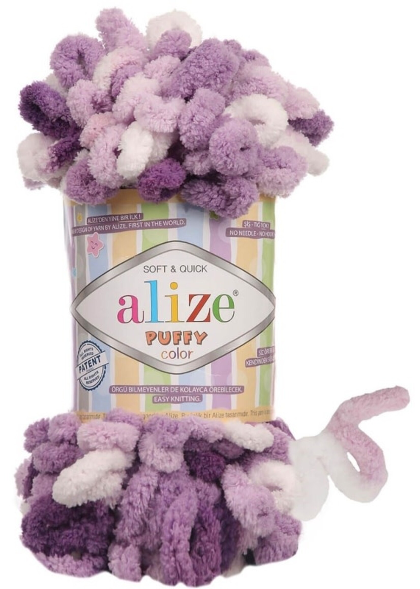 Puffy Color - Alize - 5923 Lila White Purple melange