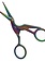 Borduurschaar ooievaar 11.5cm regenboog