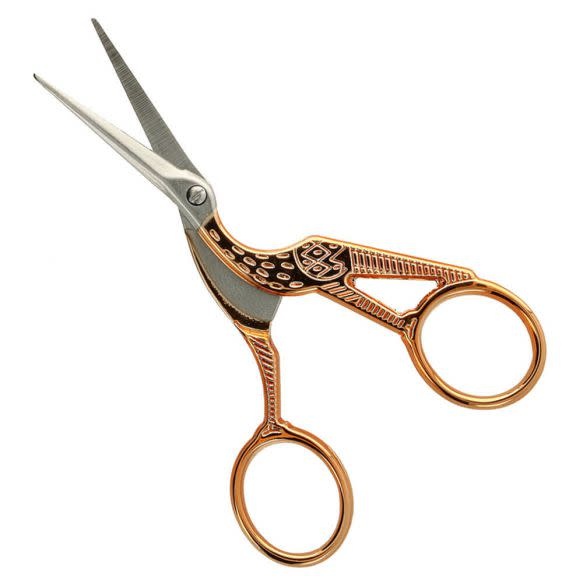 Borduurschaar ooievaar 11.5cm rose-goud