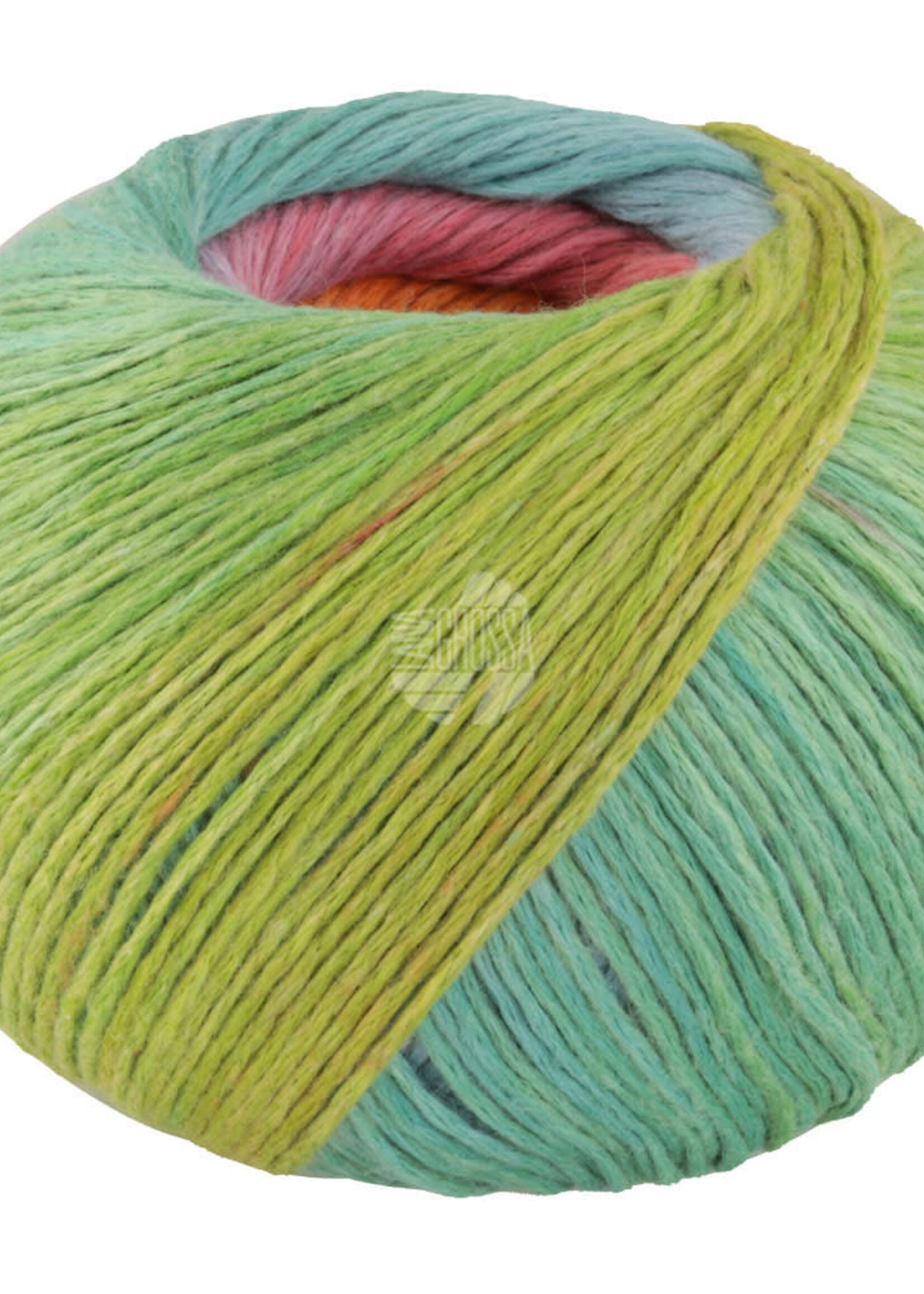 Lana Grossa Cotonella - 11 Lila/lichtblauw/turquoise groen/mosterd/tomaat/framboos/oranje/zalm