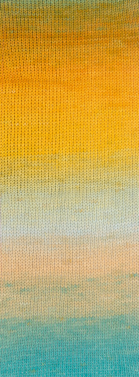 Lana Grossa Cotonella - 14 Grijsgroen/bruin/goud/zonneschijngeel/pastelblauw