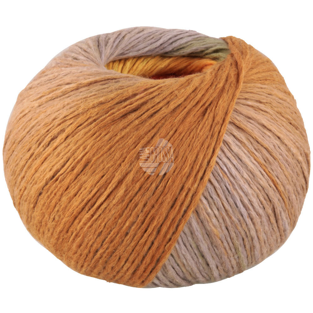 Lana Grossa Cotonella - 15 Grijs beige/olijf/geel/blauw oranje/oranje/zalm/nougat
