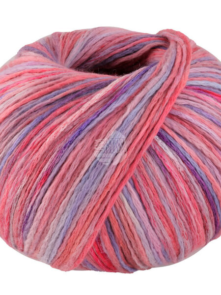 Lana Grossa Cotonella Multi -102 Lichtrood/paars/mint/paars gekleurd