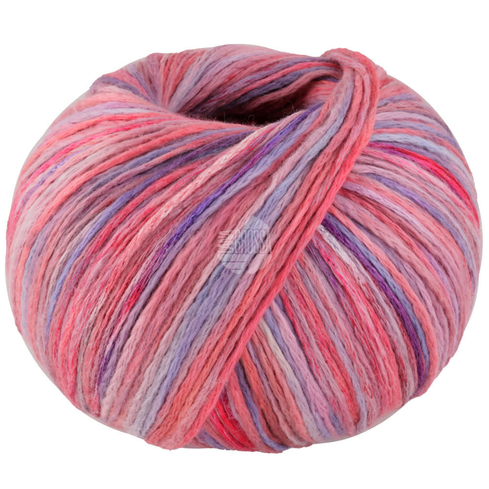 Lana Grossa Cotonella Multi -102 Lichtrood/paars/mint/paars gekleurd
