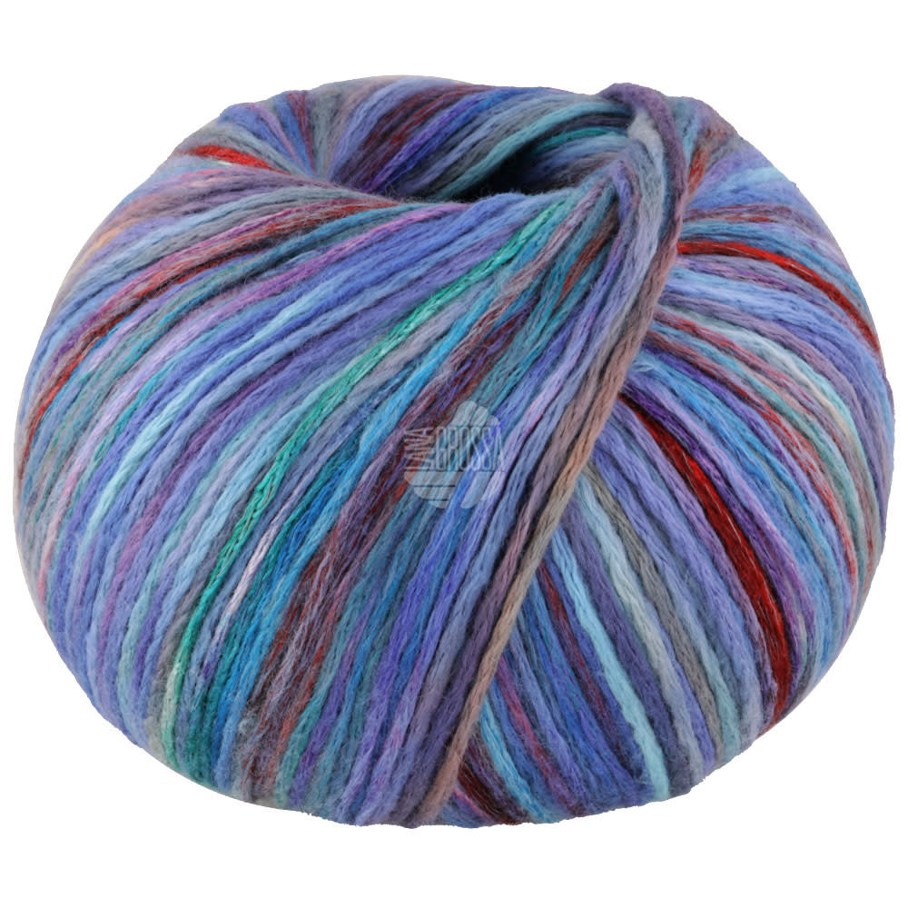 Lana Grossa Cotonella Multi -108 Blauw/turquoise/rood/mint/zalmkleurig