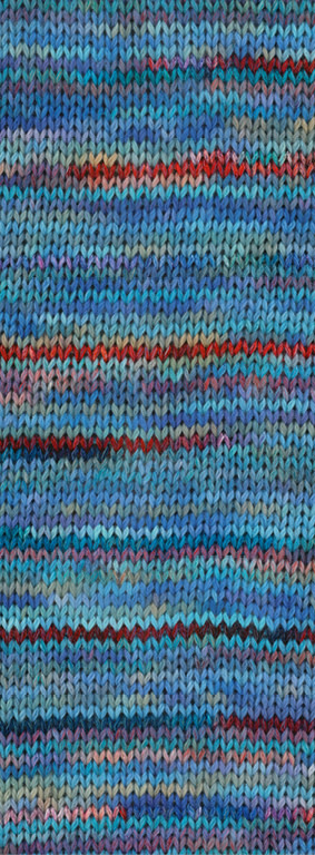 Lana Grossa Cotonella Multi -108 Blauw/turquoise/rood/mint/zalmkleurig