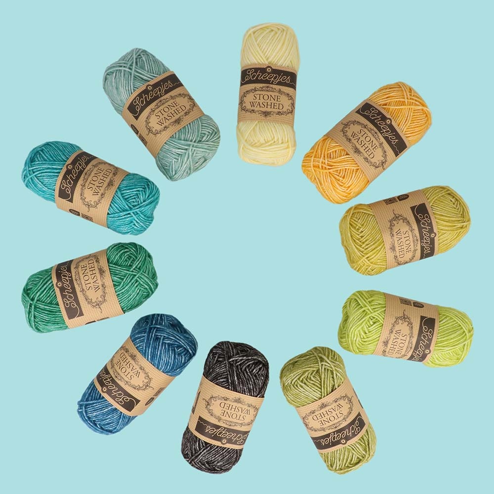 Scheepjes Scheepjes Stone Washed colour pack 10x25g - Grounding