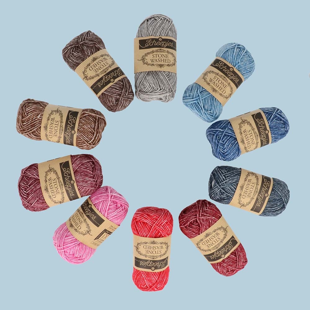 Scheepjes Scheepjes Stone Washed colour pack 10x25g - Aura