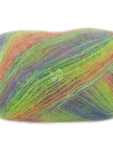 Lana Grossa Cottonhair -102-Oranje/groen/geel-groen/blauw-violet/grijs-grijs-30%