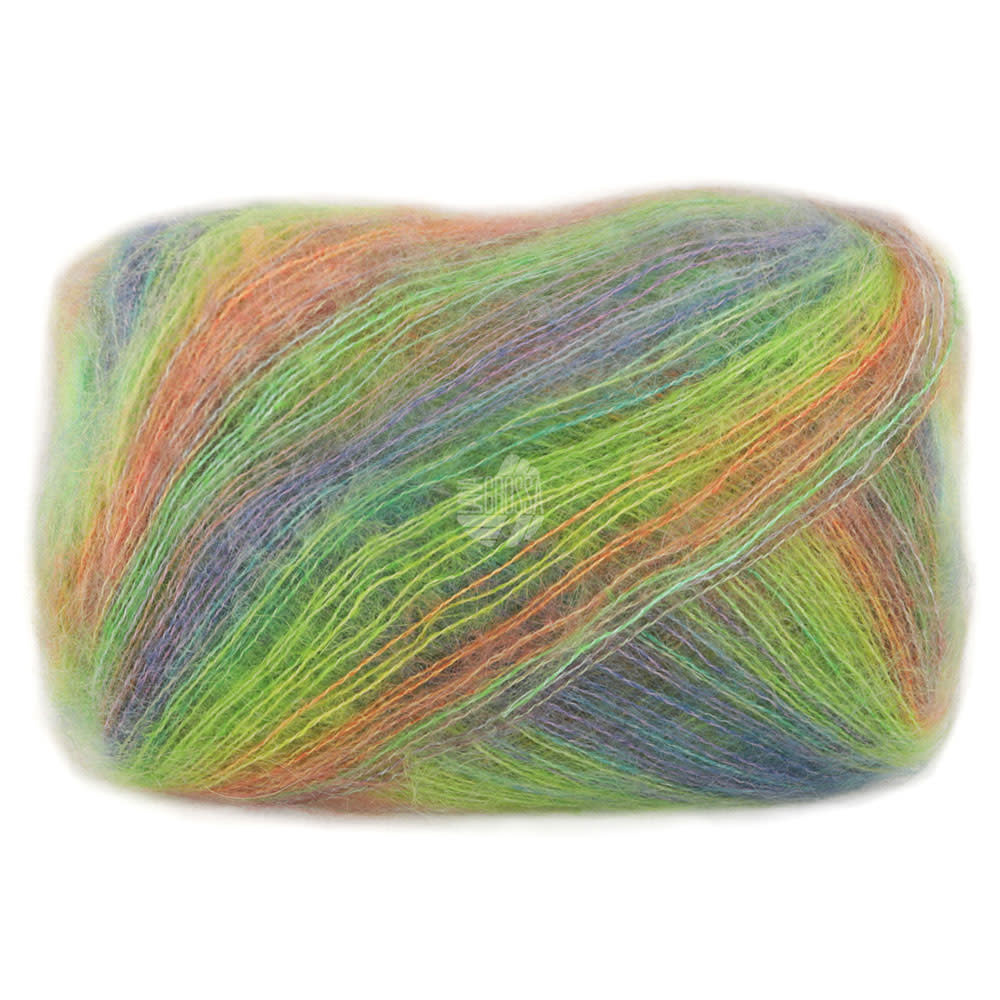 Lana Grossa Cottonhair -102-Oranje/groen/geel-groen/blauw-violet/grijs-grijs-30%