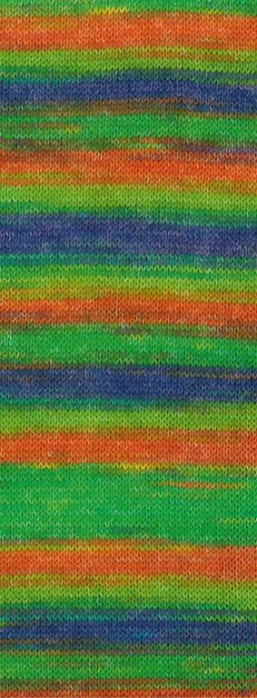 Lana Grossa Cottonhair -102-Oranje/groen/geel-groen/blauw-violet/grijs-grijs-30%