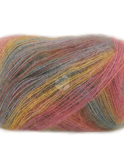 Lana Grossa Cottonhair -106-amber/okergeel/oudroze/roze/fuchsia/rookblauw -30%
