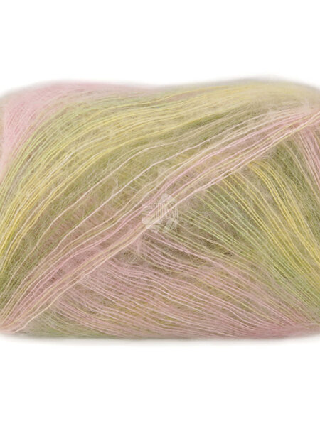 Lana Grossa Cottonhair -108-vanille/roze/oudroze/donker olijf/lichtgroen -30%