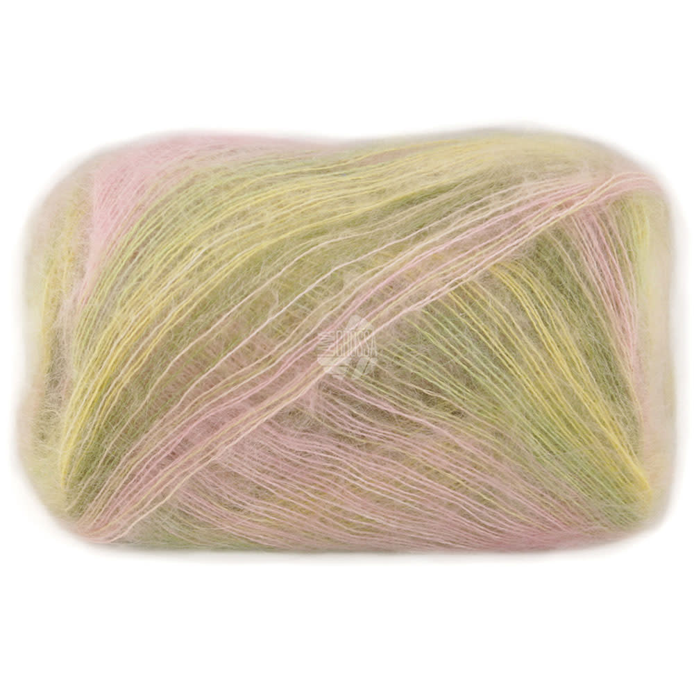 Lana Grossa Cottonhair -108-vanille/roze/oudroze/donker olijf/lichtgroen -30%