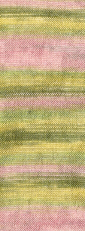 Lana Grossa Cottonhair -108-vanille/roze/oudroze/donker olijf/lichtgroen -30%